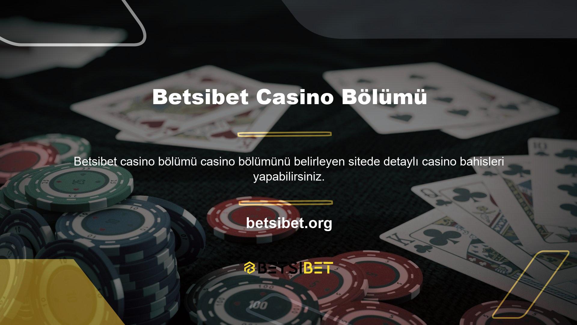 Casino, canlı casino ve poker oyunlarıyla tanınmaktadır